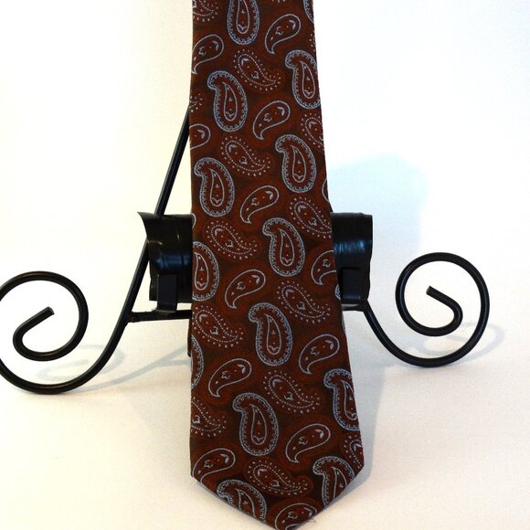 Ike Bahar 100% Silk Hand Tailored Tie Brown Blue 60" x 3" NWT - Picture 1 of 5